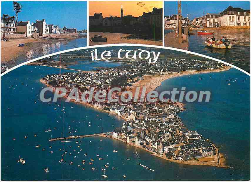 CPSM Ile Tudy (Finistere) La Plage et le port