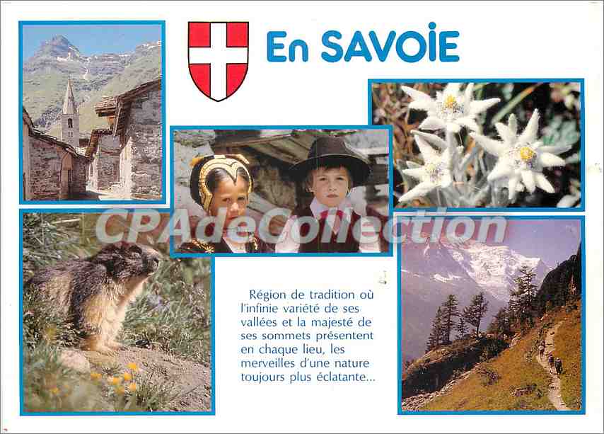 CPSM Bonneval sur Arc Village pittoresque couple de petites savoyards edeweiss la marmotte le Mont B