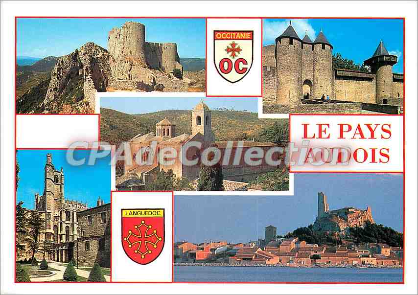 CPSM Le Languedoc Touristique Le Pays Audois Chateau de Peyrepertuse cite de Carcassonne