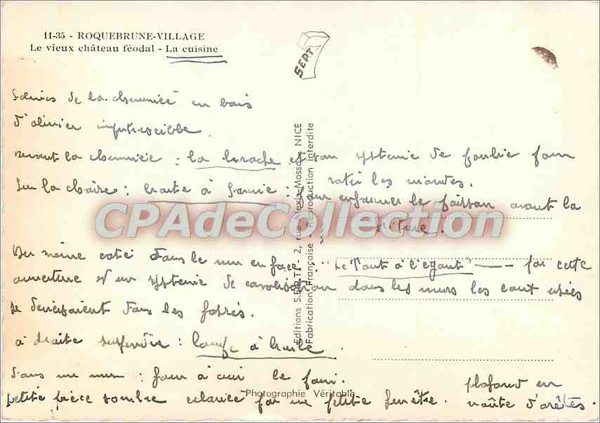 Roquebrune-Village — Le vieux château féodal — La cuisine — Éditions S.E.T.T.E. Nice — Reverso