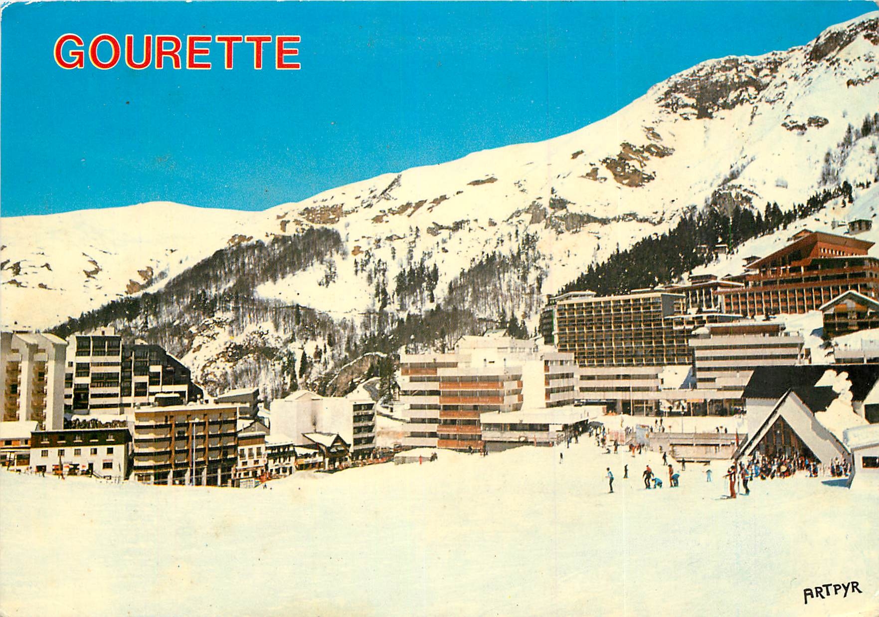 CPSM Les Pyrenees sous la Neige Gourette 1400 2400 m vue generale de la Station la Terrasse du Valen