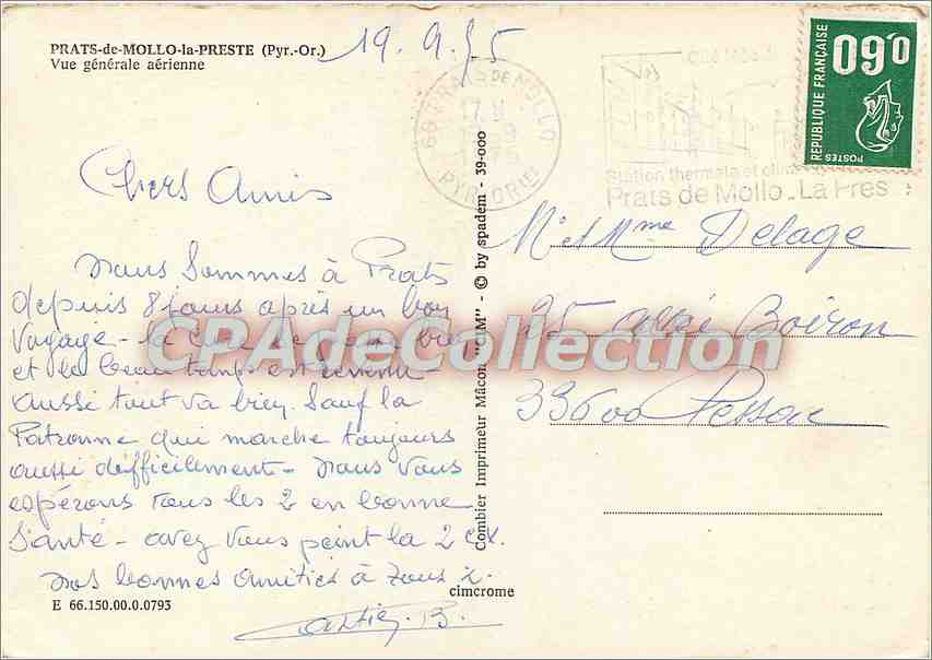 CPSM Prats de Mollo la Preste (Pyr Or) Vue generale aerienne — Rückseite