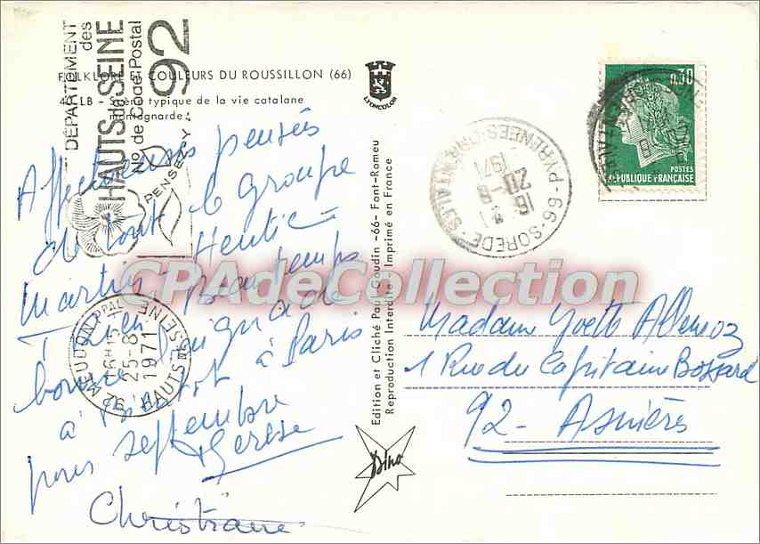 CPSM Foklore et Couleurs du Roussillon montagnarde — Back