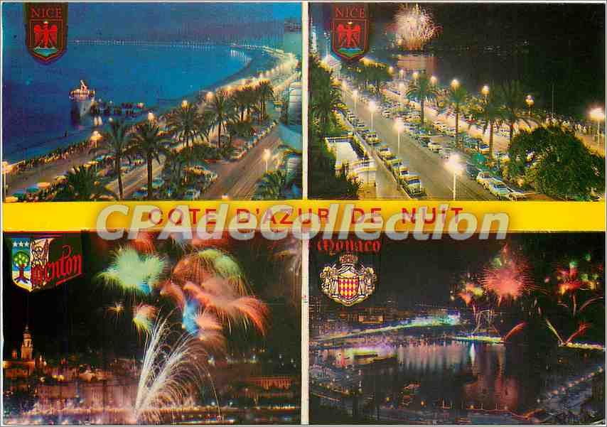 CPSM Soleil de la Cote d'Azur Promenade des Anglais la nuit