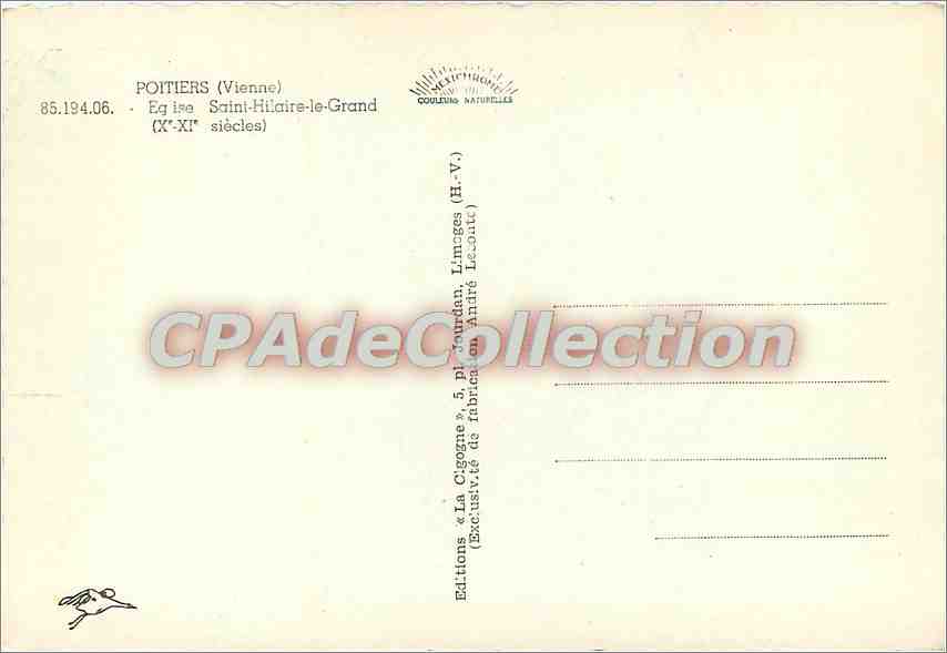 CPSM Poitiers (Vienne) Eglise Saint Hilaire le Grand (Xe XIe s) — Verso