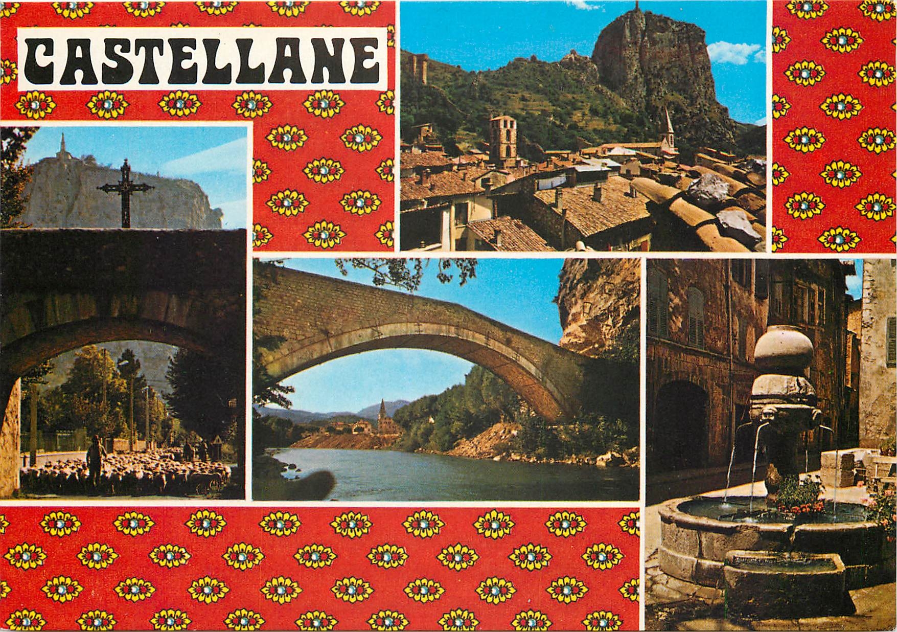 CPSM Route Napoleon Castellane Alpes de Haute Provence alt 724 m Cite historique a l'entree des cele
