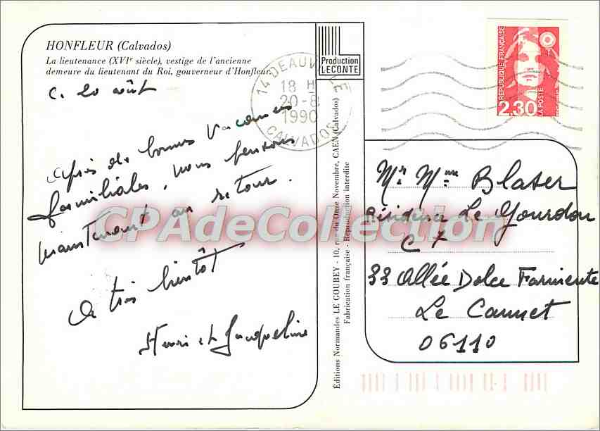 La Lieutenenance — Honfleur — Éditeur Emy — Reverso