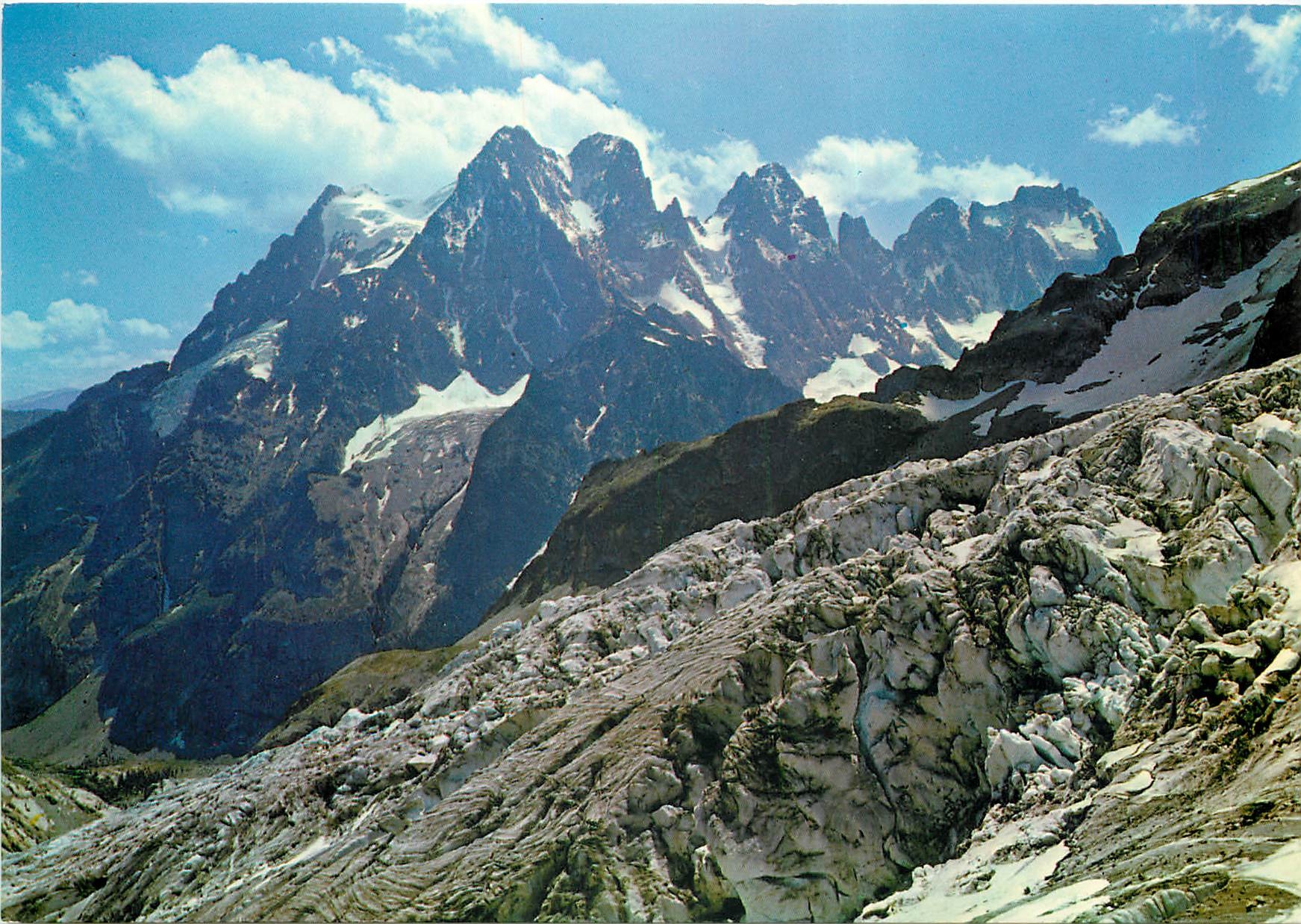 Massif de l'Oisans — Chaîne du Pelvoux (3.946m) et les Séracs du Glacier Blanc — Éditions F. BRIGNON