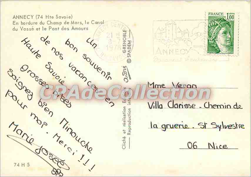 Anney (74 Haute-Savoie) — Canal du Vassé et le Pont des Amours — Éditions intérieures — Reverso
