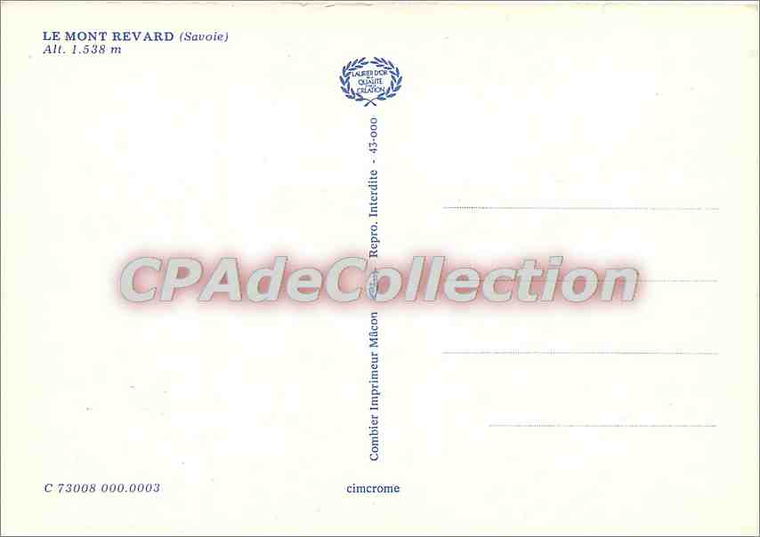 Le Mont Revard — Savoie — éditeur Combier Imprimeur Mâcon, n° 73008 000.003 — Reverso