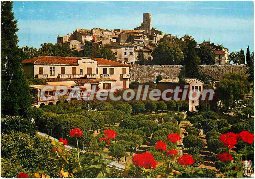CPSM Paysages de France Saint Paul de Vence Alpes Maritimes vue generale du Village a gauche la Resi