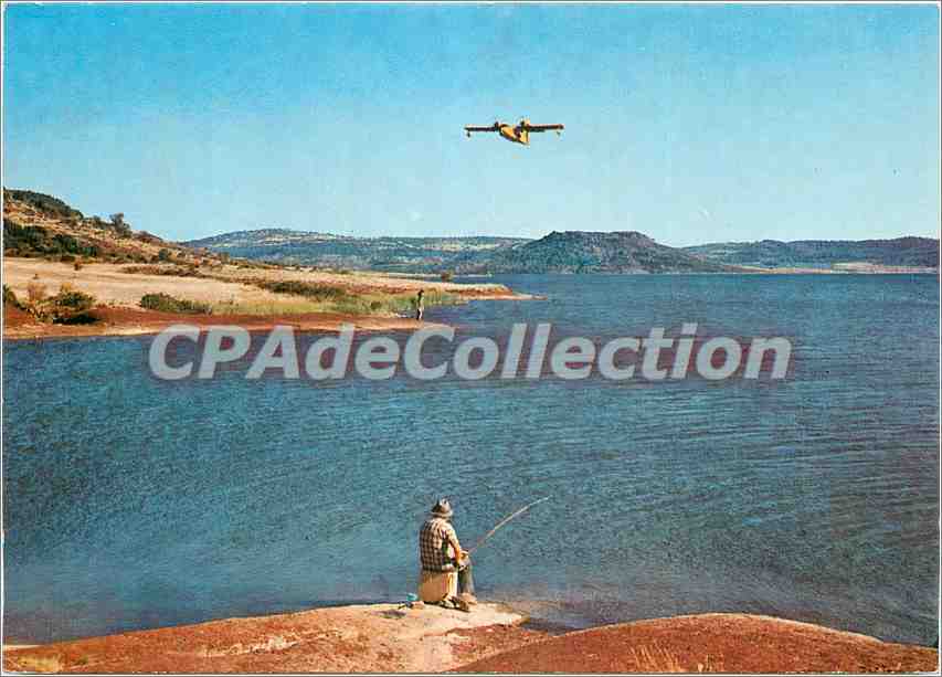 Lac du Salagou — Vue avec pêcheur et hydravion — Société des Cartes Postales APA-POUX