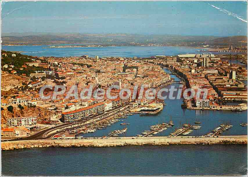 Sete (Hérault) — vue aérienne sur le port et la ville — Éditions 'S.L.'