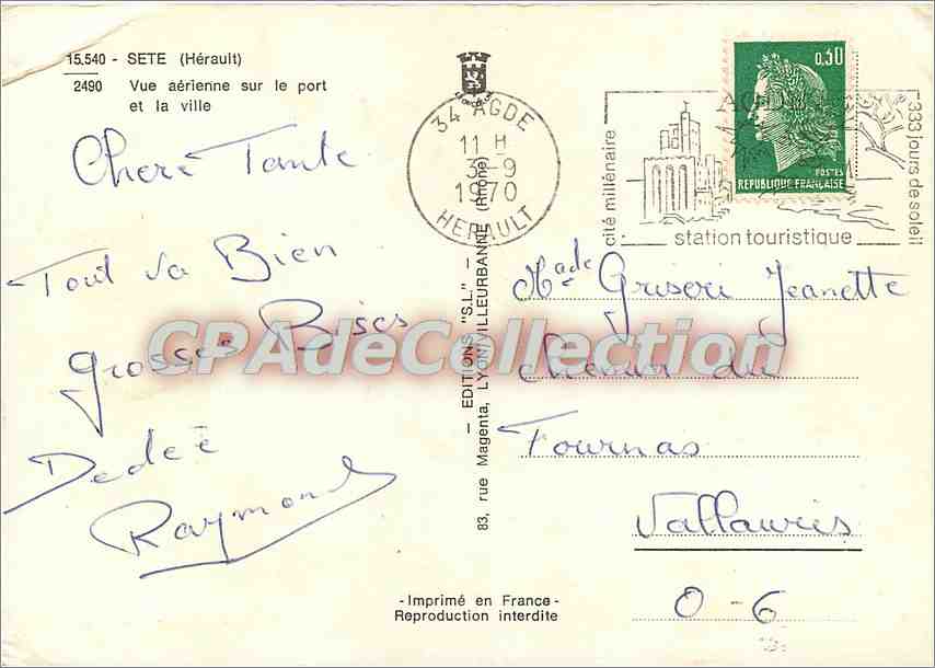 Sete (Hérault) — vue aérienne sur le port et la ville — Éditions 'S.L.' — Reverso
