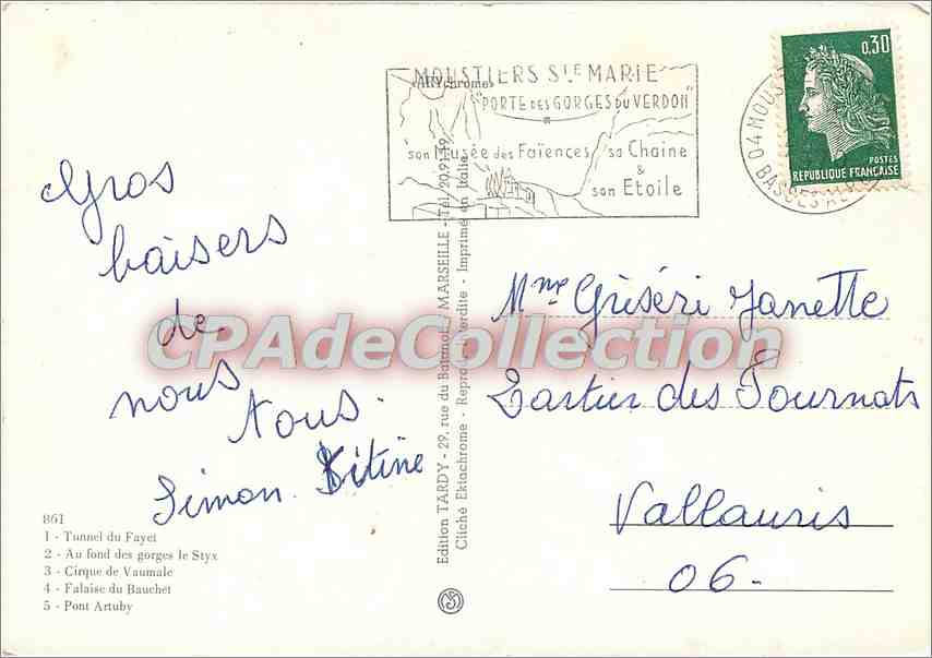 Les Gorges du Verdon — vue panoramique — Édition Tardy — Reverso