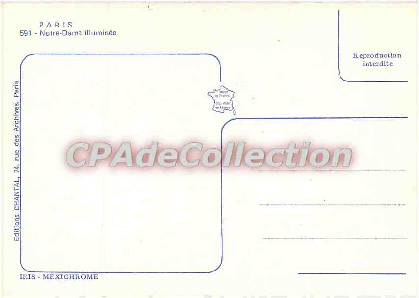 Notre-Dame de Paris — illuminée — Éditions IRIS - MEXICHROME — Verso