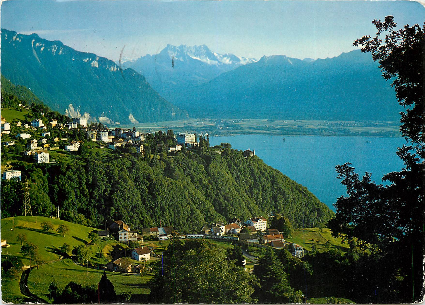 Glion near Montreux (Lake Léman) — View of the Dents-du-Midi — Photoglob-Wehrli SA, Zurich/Vevey