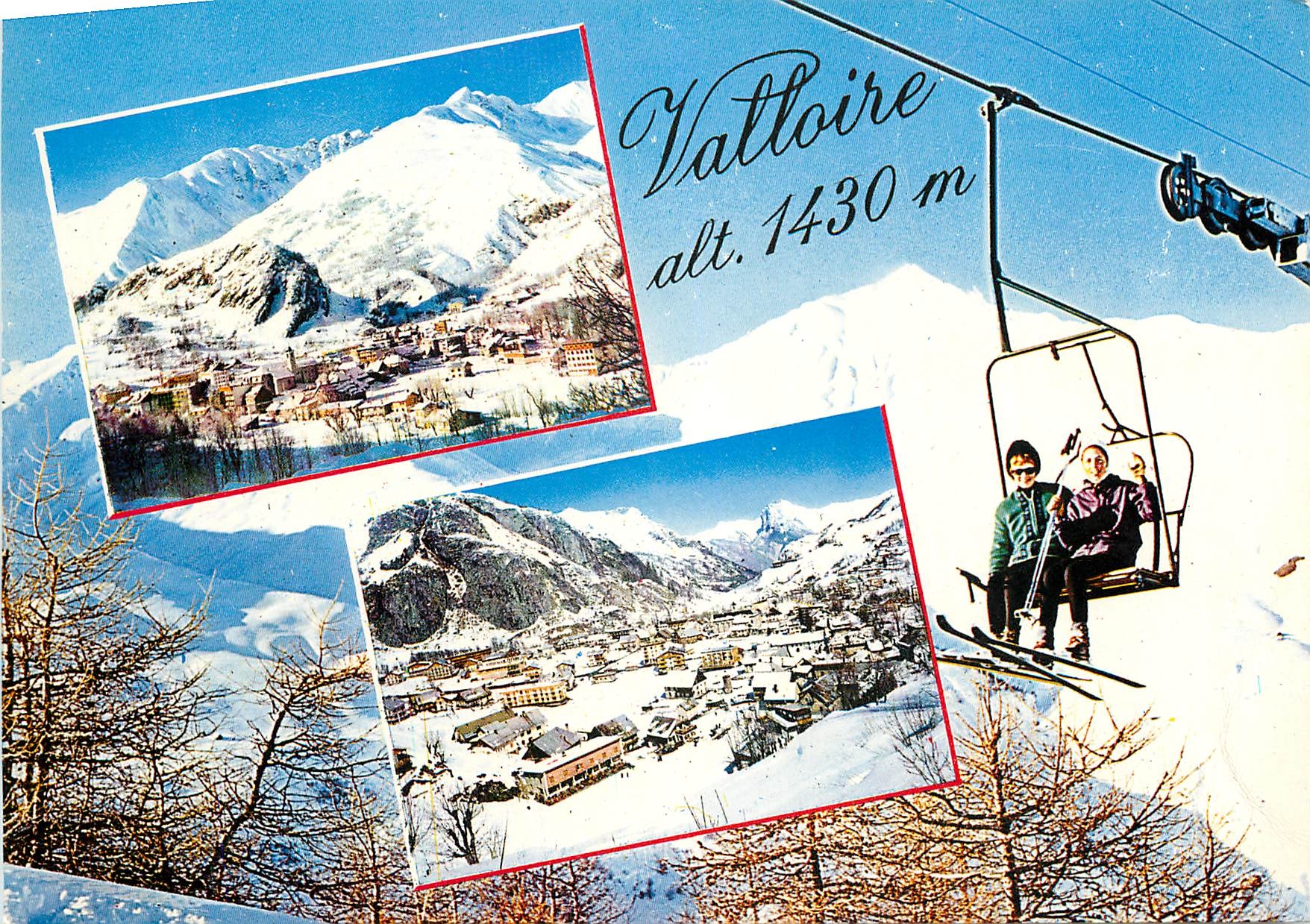 CPSM Valloire 1430 m vue generale avec le Massif du Crey Rond etle Perron des Encombres