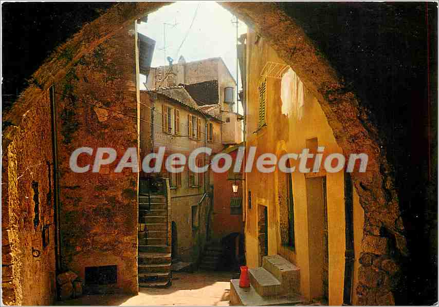 CPSM Les Sites Pittoresques de la Cote d'Azur Roquebrune Village (A M) Rue du chateau Feodal chateau