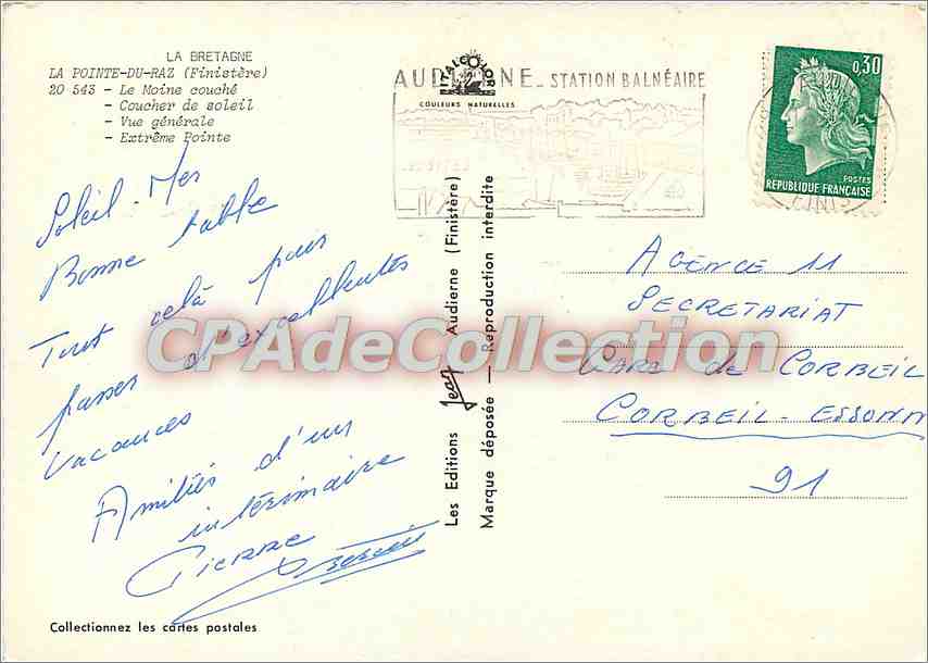 La Pointe du Raz — Le bonjour de la Pointe du Raz — Les Éditions Audierne — Verso