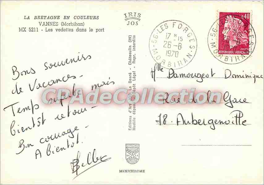 Les Vedettes dans le port — Morbihan — Éditions d'Art Jos — Verso