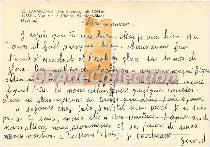 Le Lavancher (Haute-Savoie), vue sur la chaîne du Mont-Blanc — Éditions de l'Étang — Verso