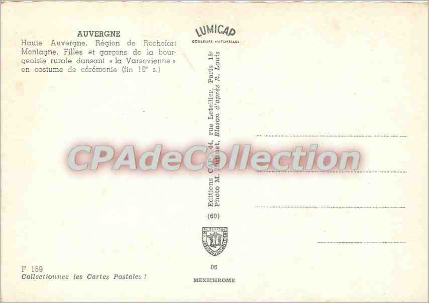 CPSM Auvergne Haute Auvergne region de Rochefort Montagne — Rückseite