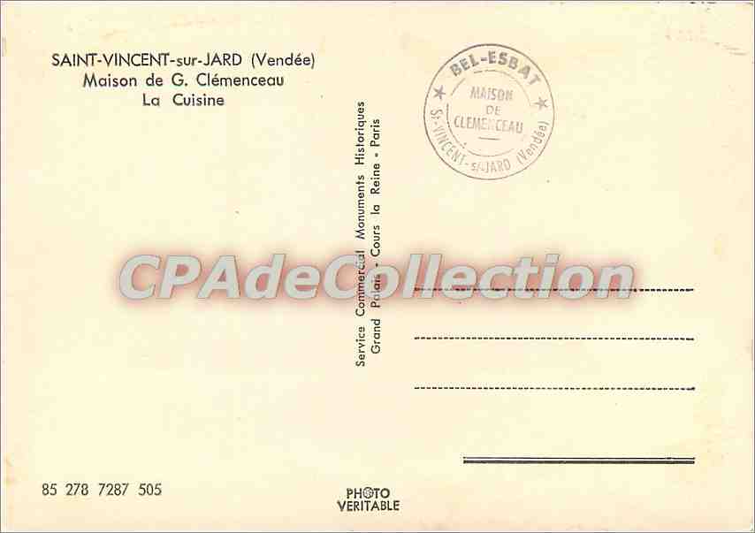Saint-Vincent-sur-Jard (Vendée) — Maison de G. Clémenceau — La Cuisine — Achterkant