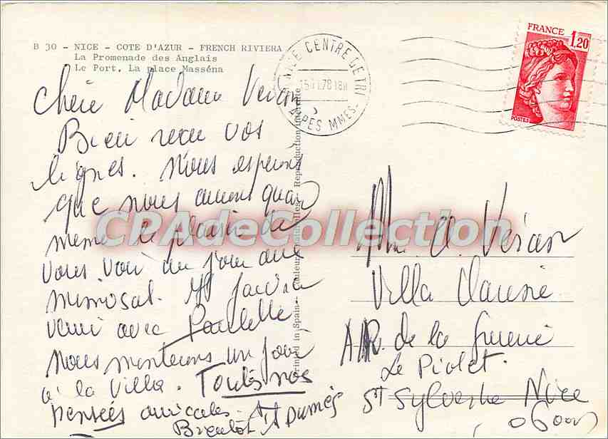 Nice — vue panoramique — éditeur inconnu, n° de série B 30 — Rückseite