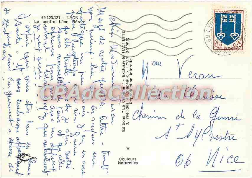 CPSM Lyon Le centre Leon Berard — Verso