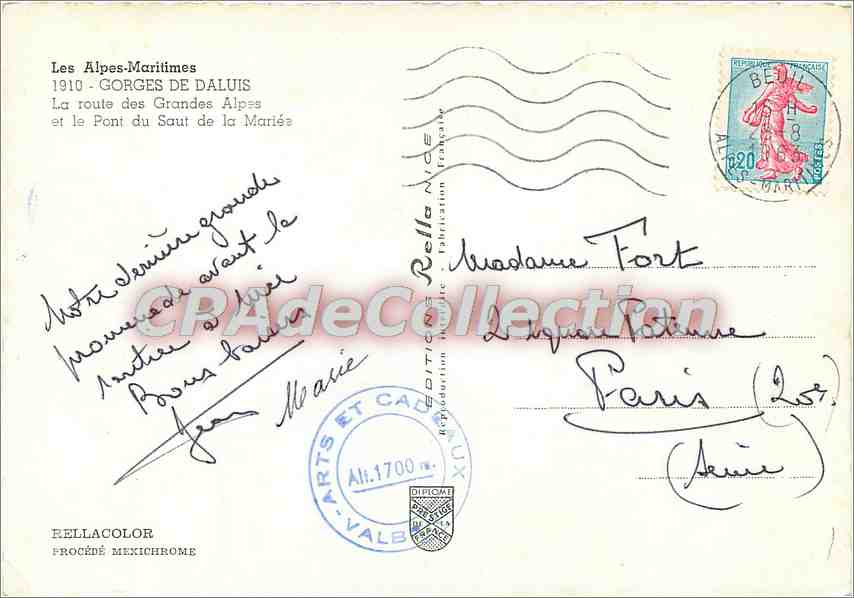 Les Gorges de Daluis — Route des Grandes Alpes et le Pont du Saut de la Marîée — Rella — Reverso