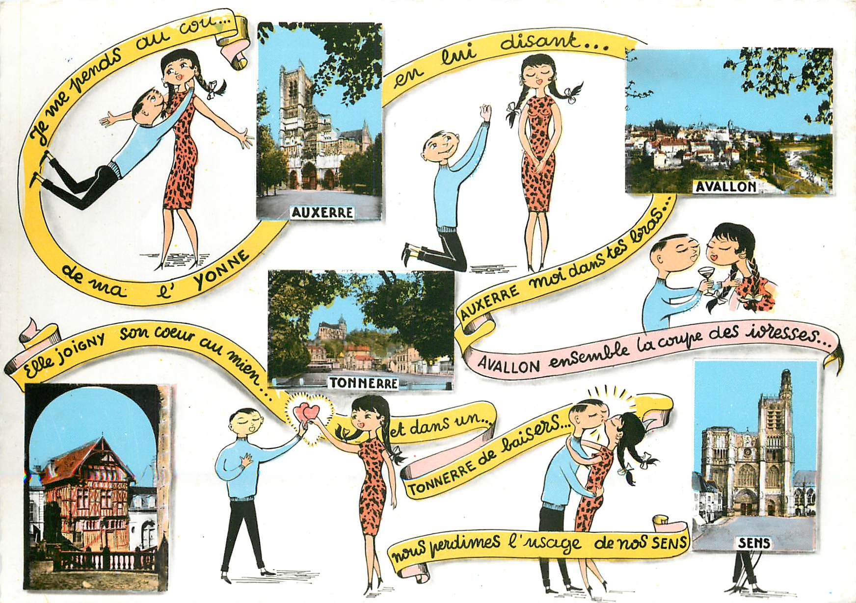 AUXERRE, TONNERRE, AVALLON, SENS — Les quatre villes de la Yonne — Combier Imp. S. et L. "C.M."