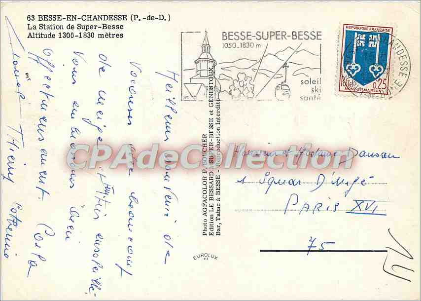 Besse-en-Chandesse — La Station de Super-Besse — Edition Eurolux — Reverso