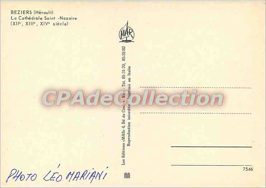 Beziers — Cathédrale Saint-Nazaire — éditeur MAB — Reverso