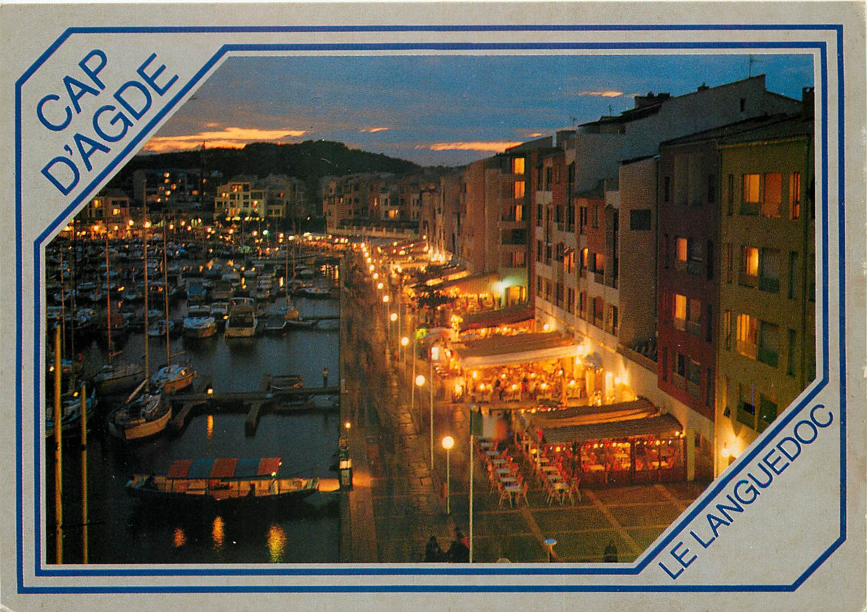CPSM Le Languedoc le Cap d'Agde le port la nuit