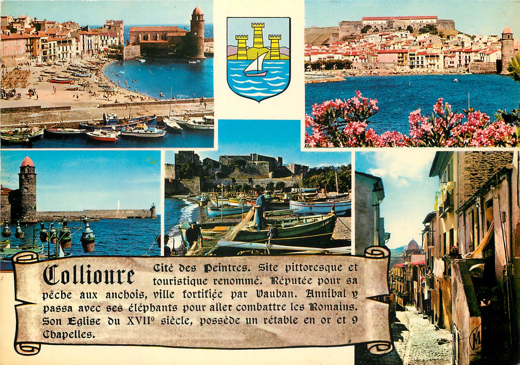 CPSM La Cote Vermeille Collioure Le Port Vue d'ensemble le Port le chateau des Templiers