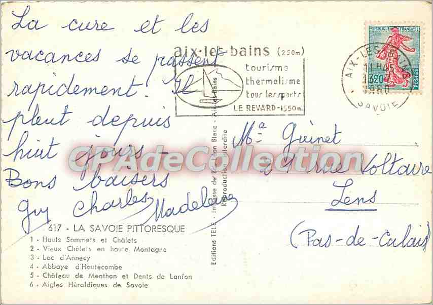 Frankreich Savoyen 1860-1960 — Centenar der Anbindung — Éditions TELs — Rückseite