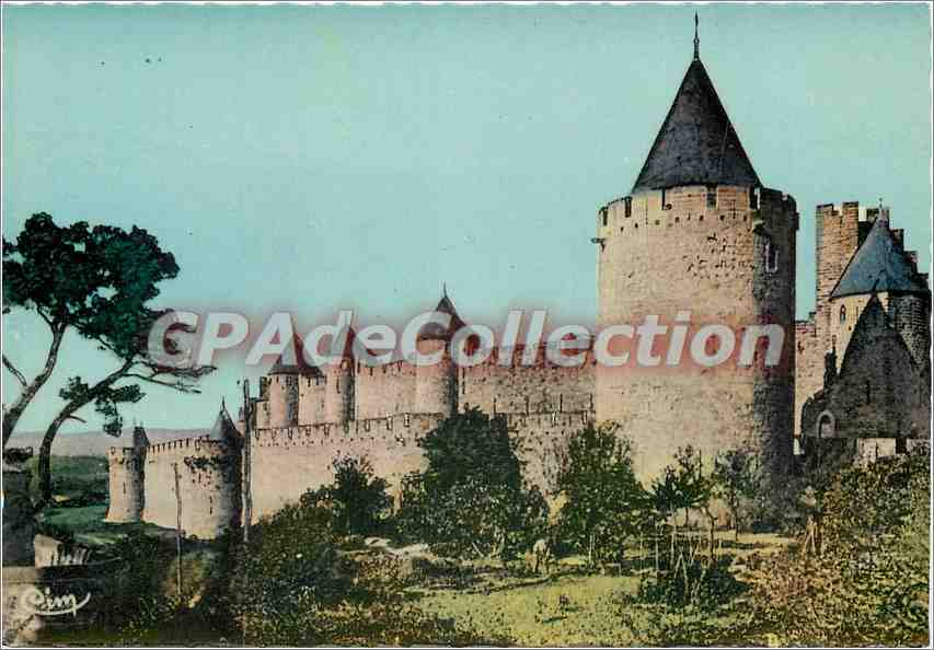 CPSM Cite de Carcassonne (Aude) Tour de la Vade et Remparts Sud