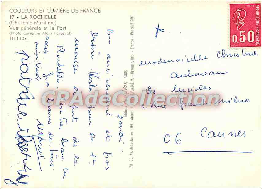 La Rochelle — Vue générale et le Port — Éditions A.B.E.M. — Verso