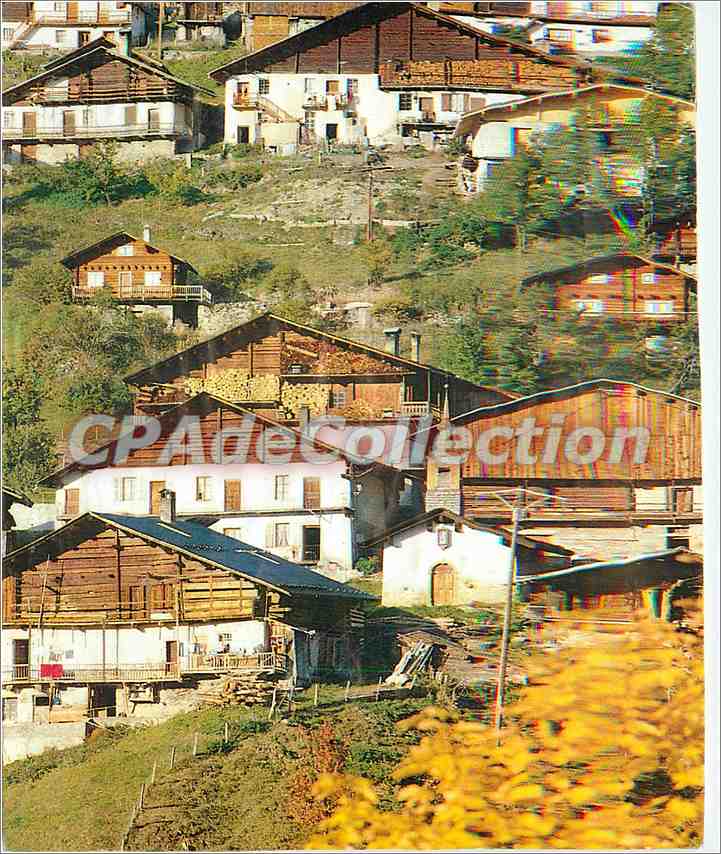 Village alpin en montagne — vue panoramique — CPAdeCollection