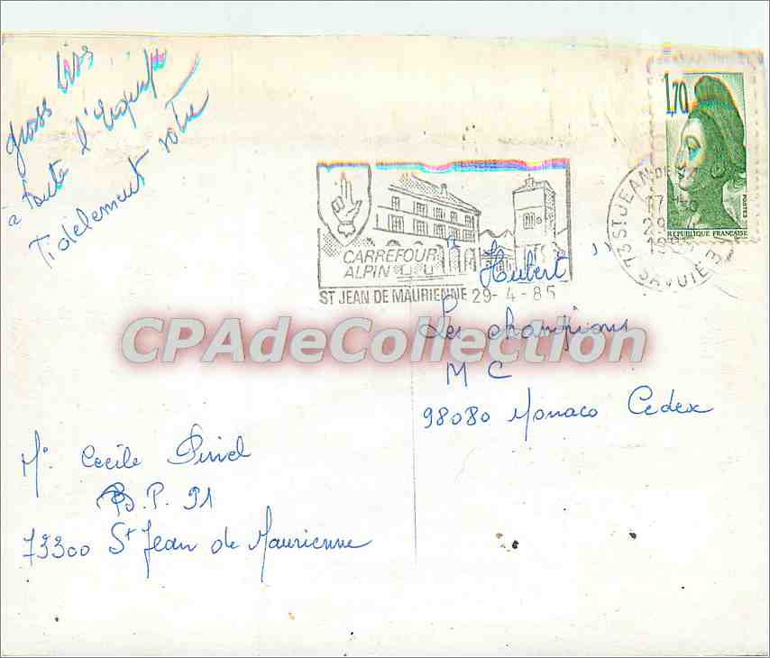 Village alpin en montagne — vue panoramique — CPAdeCollection — Verso