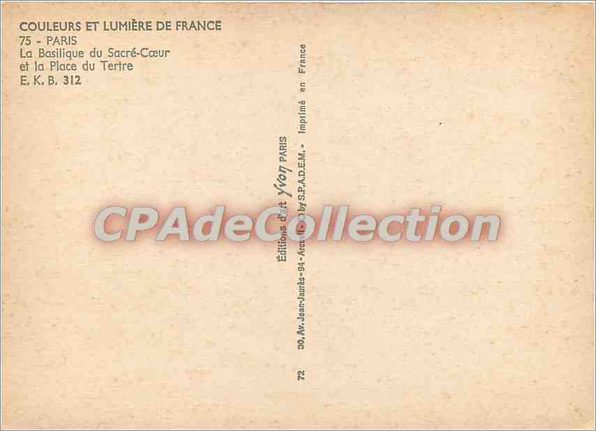 La Basilique du Sacré-Cœur et la Place du Tertre — Paris — Éditions d'Art Yvon — Verso