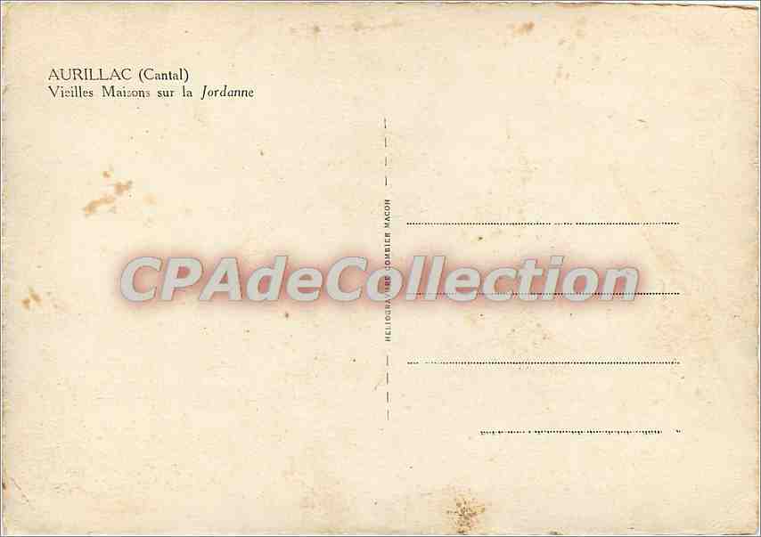 CPSM Aurillac (Cantal) Vieilles Maisons sur la Jordanne — Rückseite