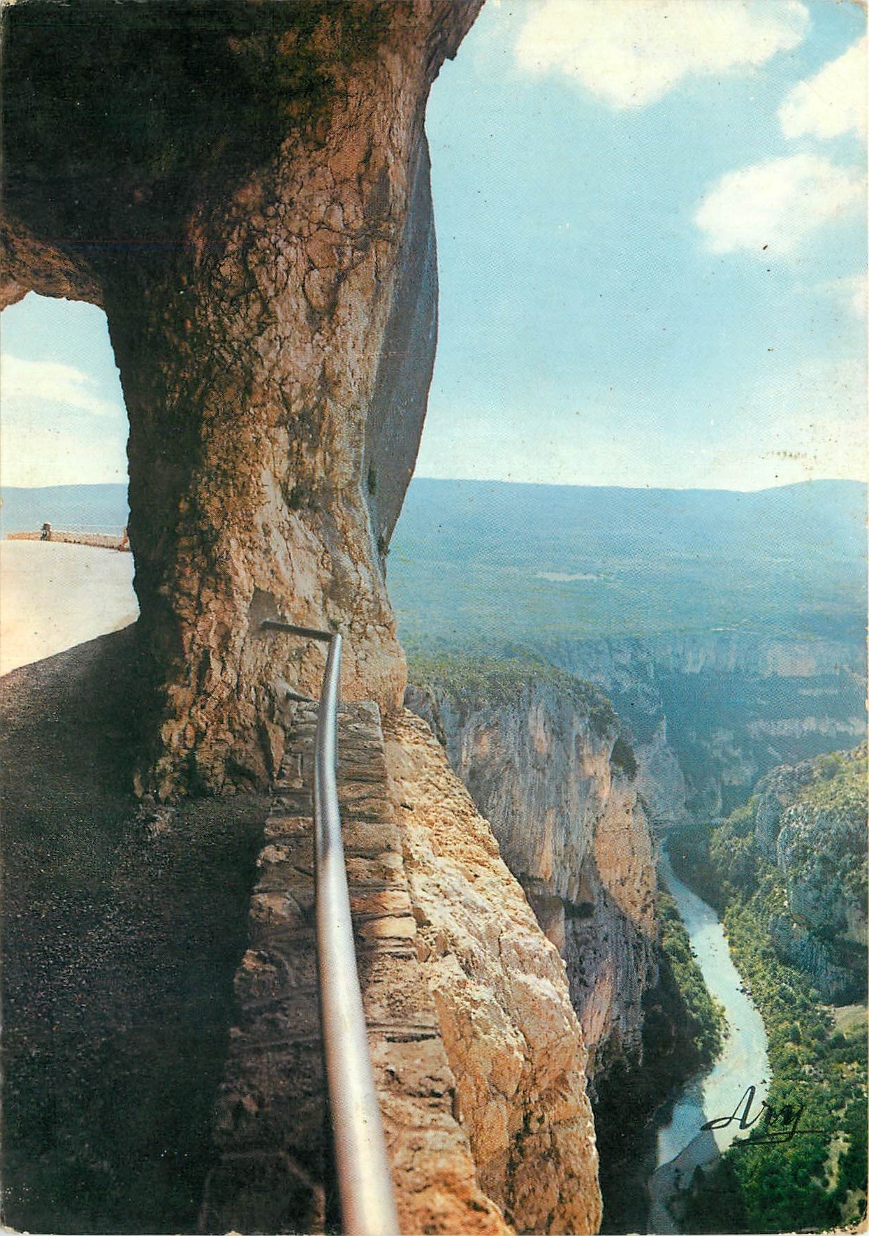 Les Gorges pittoresques du Verdon — Vu du Tunnel du Fayet, à pied des Falaises des Cavaliers — Édition Tardy