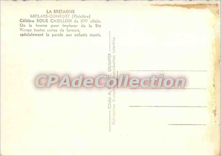 Meilars-Confort (Finistère) — célèbre roue carillon du XVIe siècle — éditeur A. Quimper — Reverso
