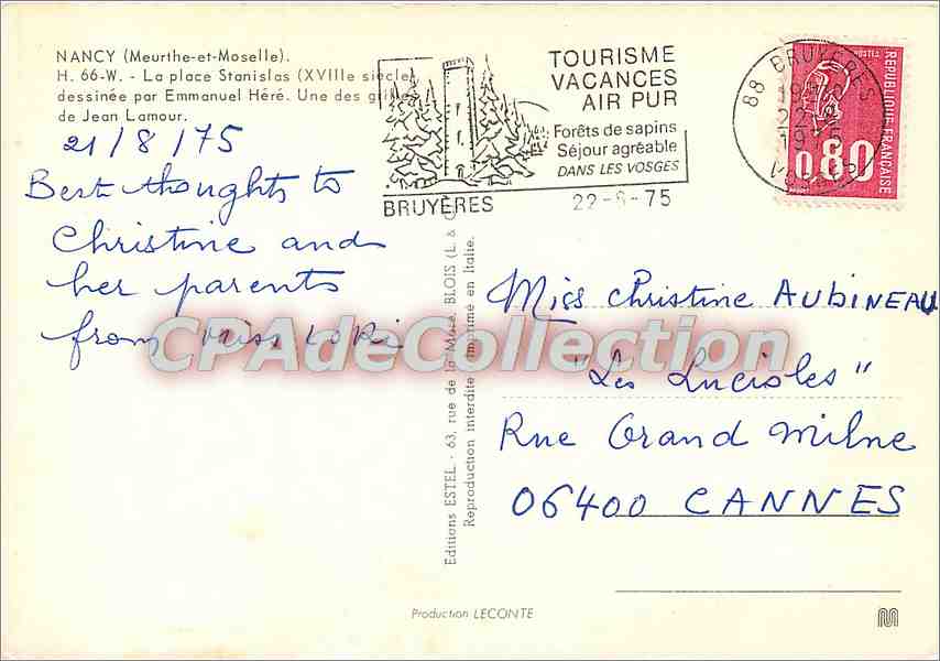 CPSM nancy (Meurthe et Moselle) La place Stanislas (XVIIIe s) — Verso