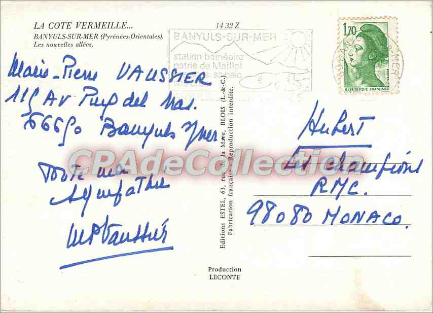 CPSM Banyuls sur Mer (P O) Les nouvelles allees — Rückseite