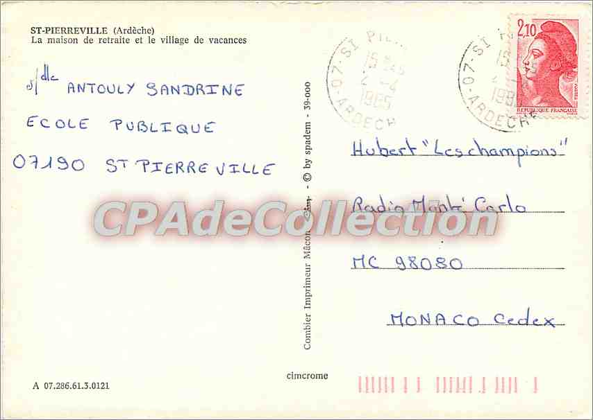 Saint-Pierre-Ville (Ardèche) — La maison de retraite et le village de vacances — Imprimeur Combier — Reverso