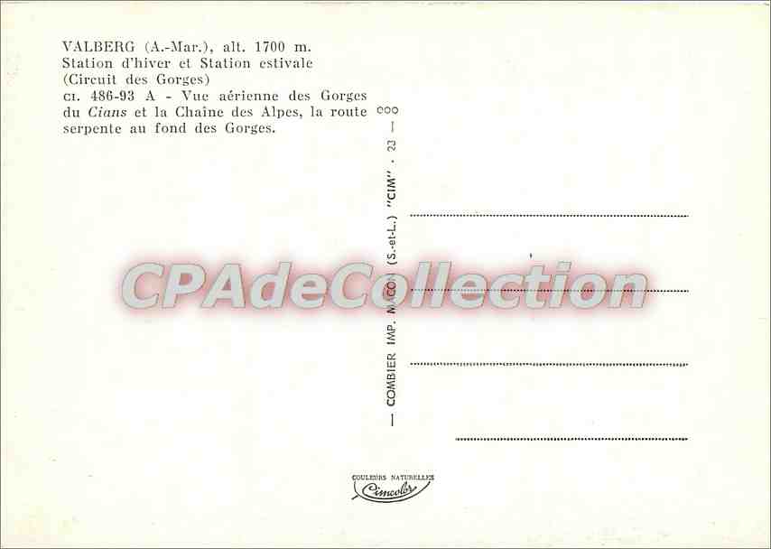 CPSM Valberg (A Mar) alt 1700 m Station d'hiver et Station estivale (Circuit des Gorges) — Reverso