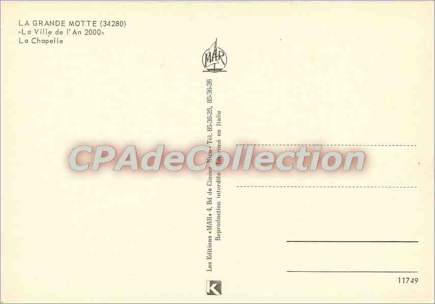 La Chapelle — La Ville de l'An 2000 — Éditions MAR — Rückseite